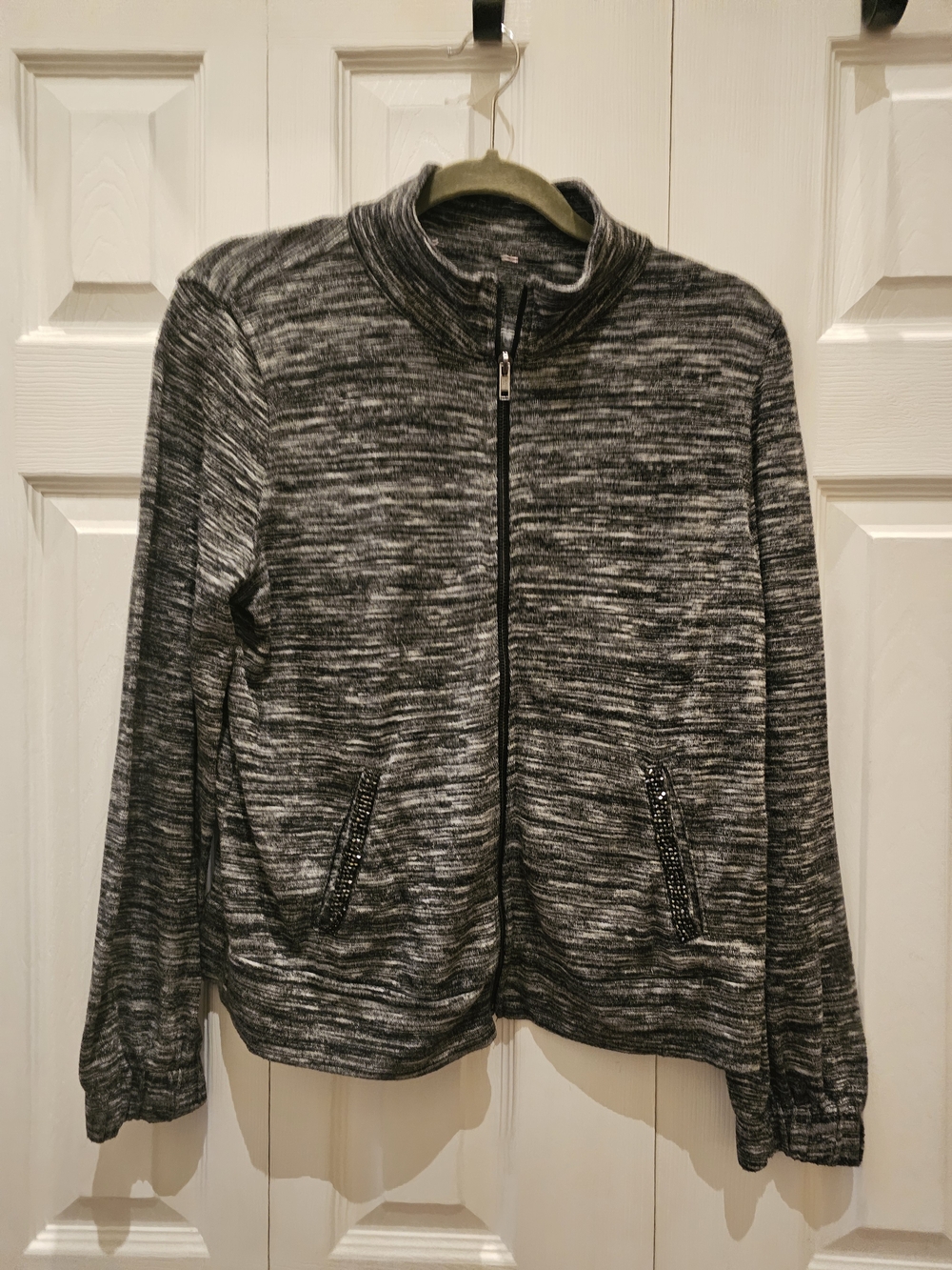 Gray Marled Zip-Up Jacket